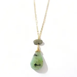 Gemstone Layering Necklace - Nephrite