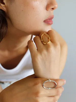 Glamorous Adjustable Oval Rings Open