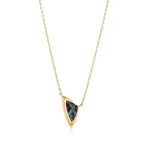 Gold Arrow Abalone Pendant Necklace