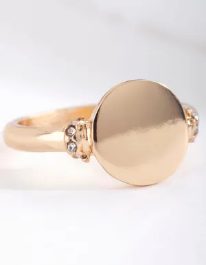 Gold Circle Signet Ring