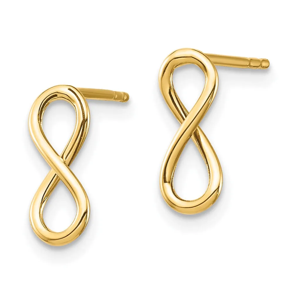 Gold Polished Infinity Post Earrings - Model TH994