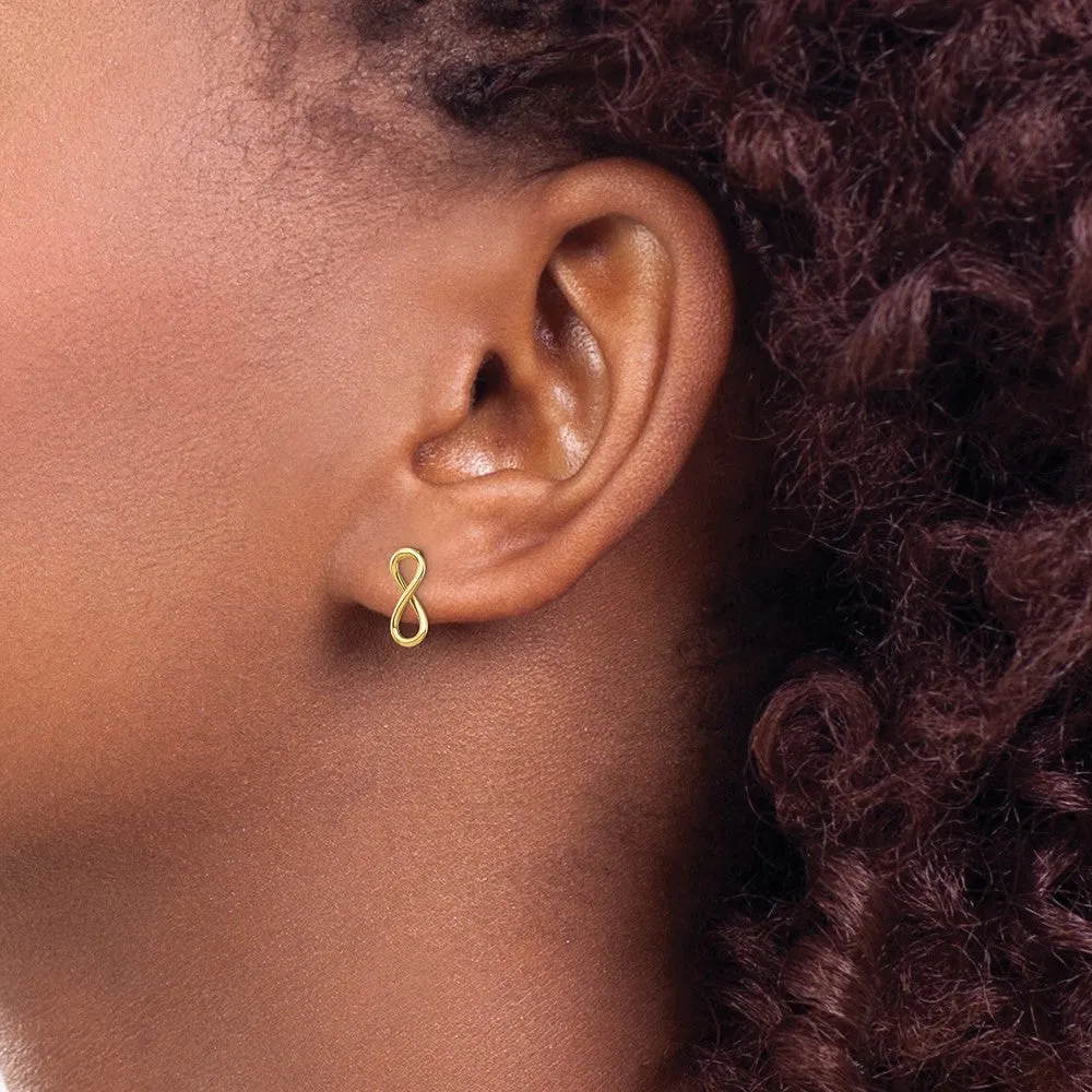 Gold Polished Infinity Post Earrings - Model TH994