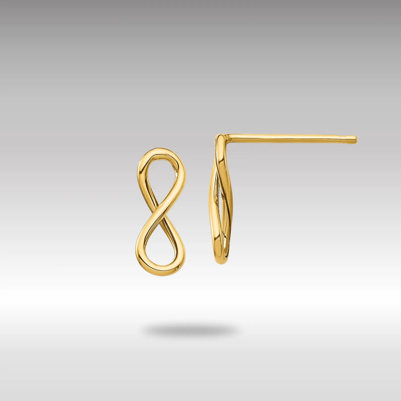 Gold Polished Infinity Post Earrings - Model TH994