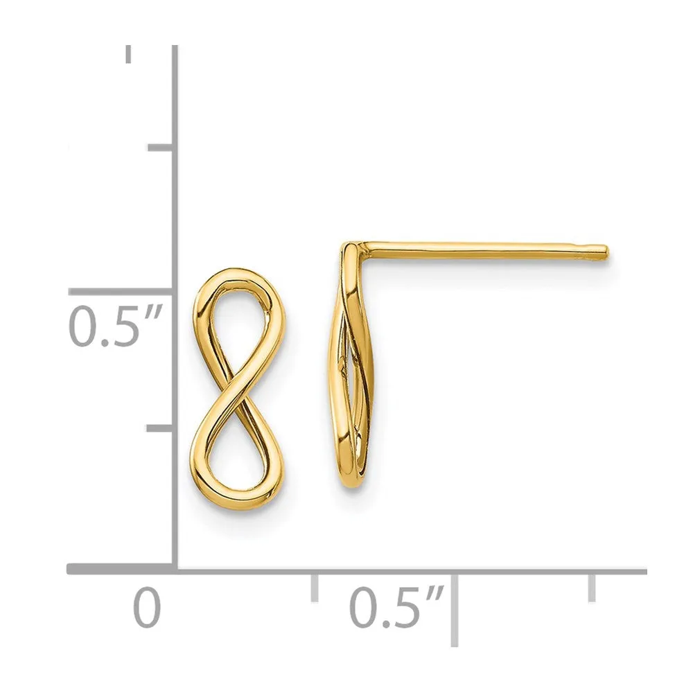 Gold Polished Infinity Post Earrings - Model TH994