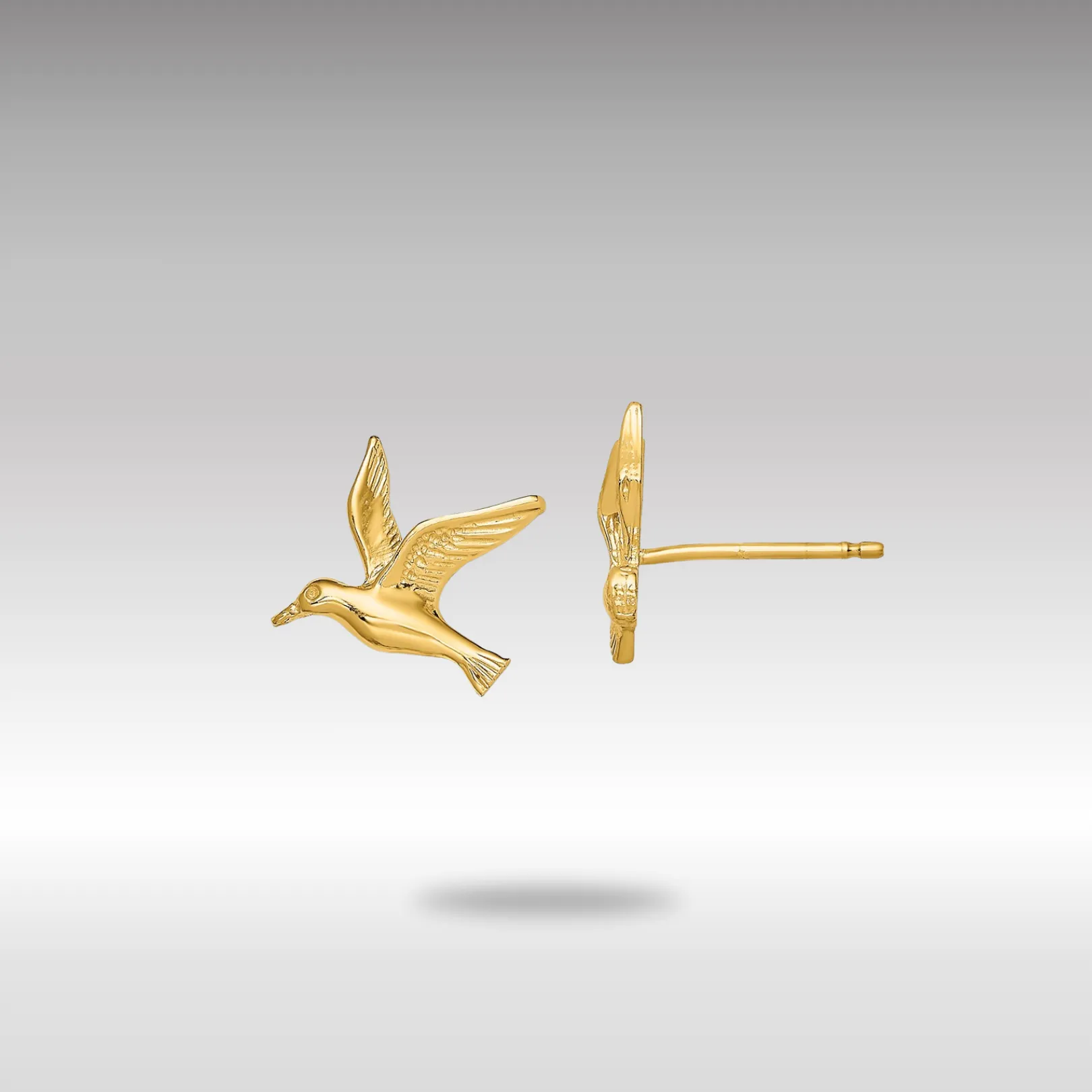 Gold Polished Seagull Post Earrings - Model TE791