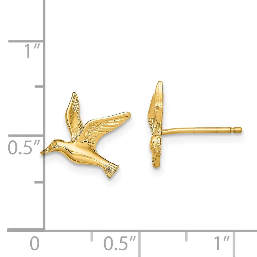 Gold Polished Seagull Post Earrings - Model TE791