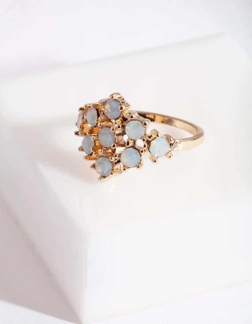 Gold White Stone Ring