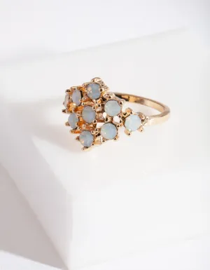 Gold White Stone Ring