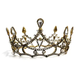 Gothic Structures Mini Crown Tiara in Antiqued Gold