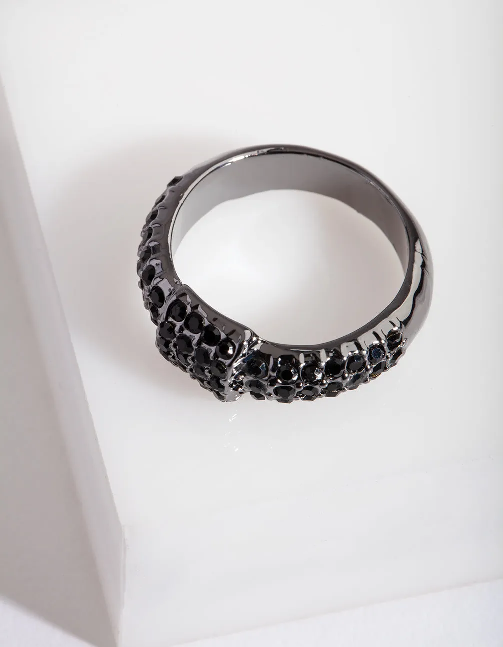 Gunmetal Bling Wrap Ring