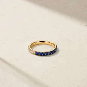 Half and Half Sapphire and Diamond Thread Ring