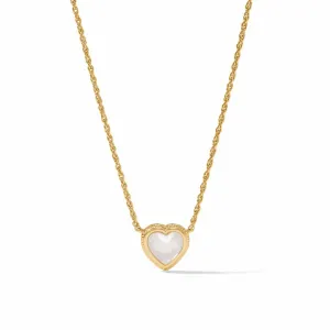 Heart Delicate Necklace Iridescent Clear Crystal