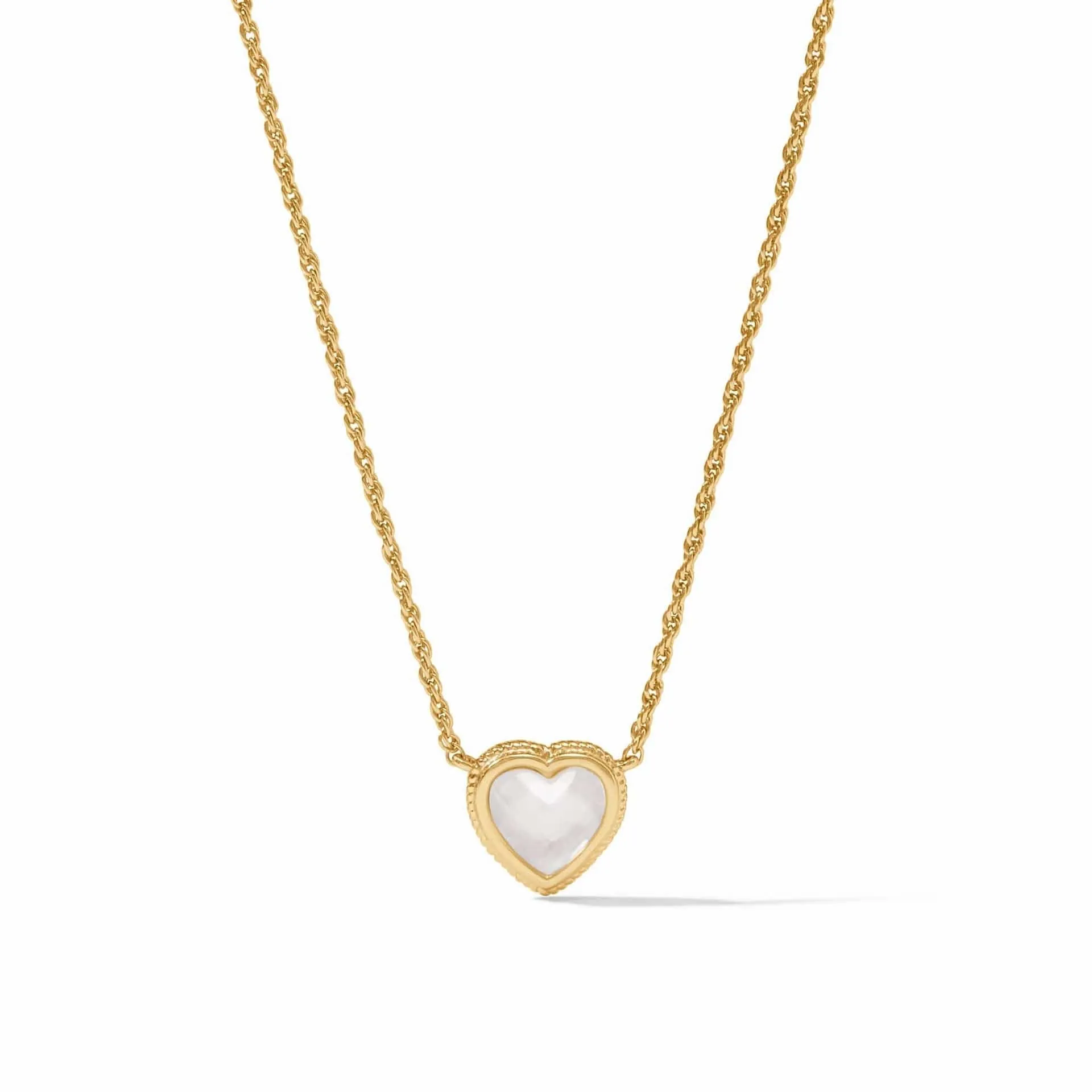 Heart Delicate Necklace Iridescent Clear Crystal