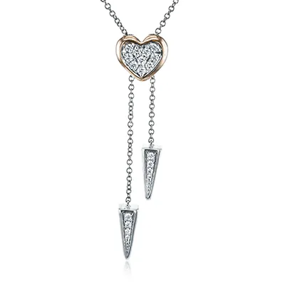 Heart Pendant in 18k Gold with Diamonds