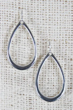 High-Polished Teardrop Dangle Earrings