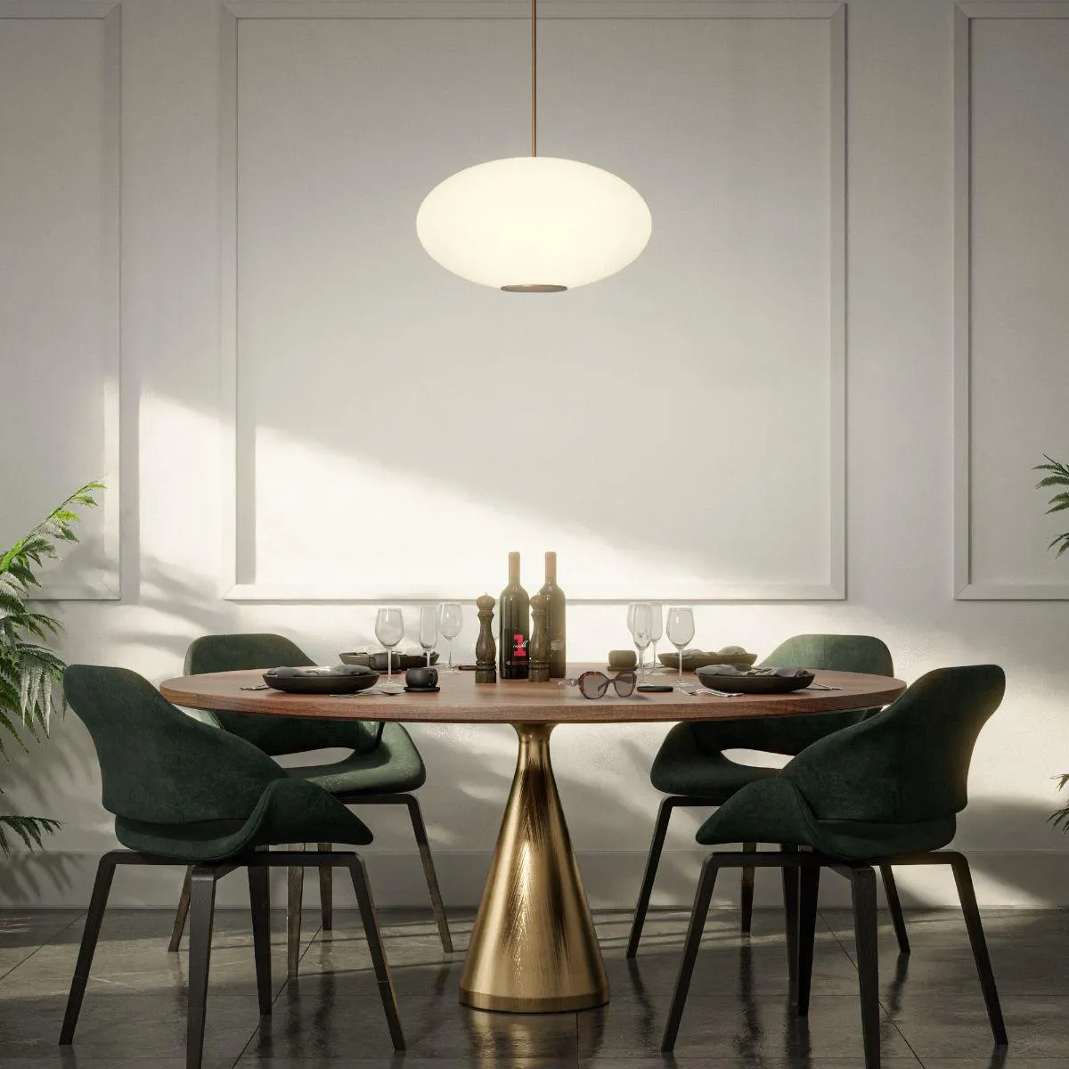 Illusion 22 in. LED Pendant Light 2700K Brass finish