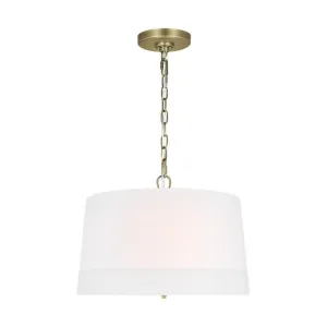 Ivie Wide Pendant light 26 in. 4 Lights White & Brass Finish