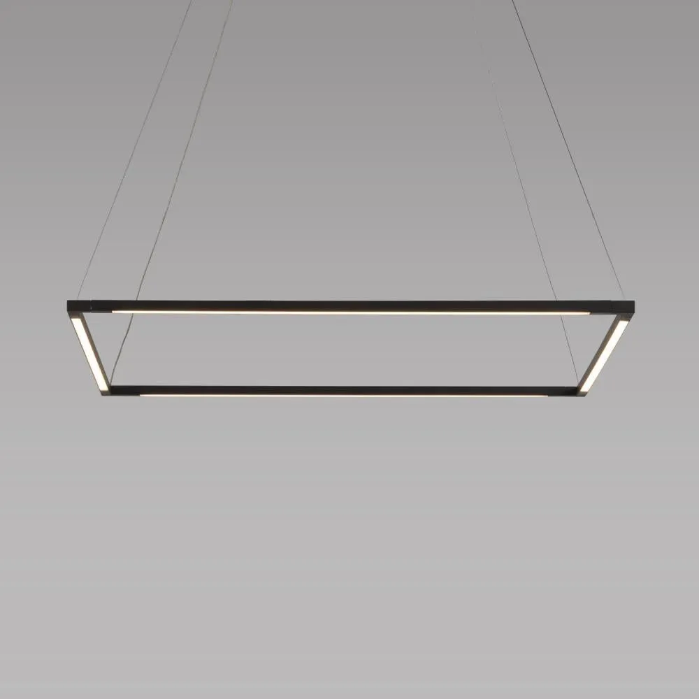 Koncept Inc Z-Bar Pendant Medium Square, Soft Warm, Matte Black, 26" x 26" ZBP-24-S-SW-MTB-CNP