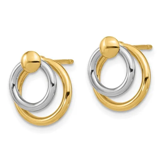 Leslie's 10K Two-tone Polished Post Dangle Earrings