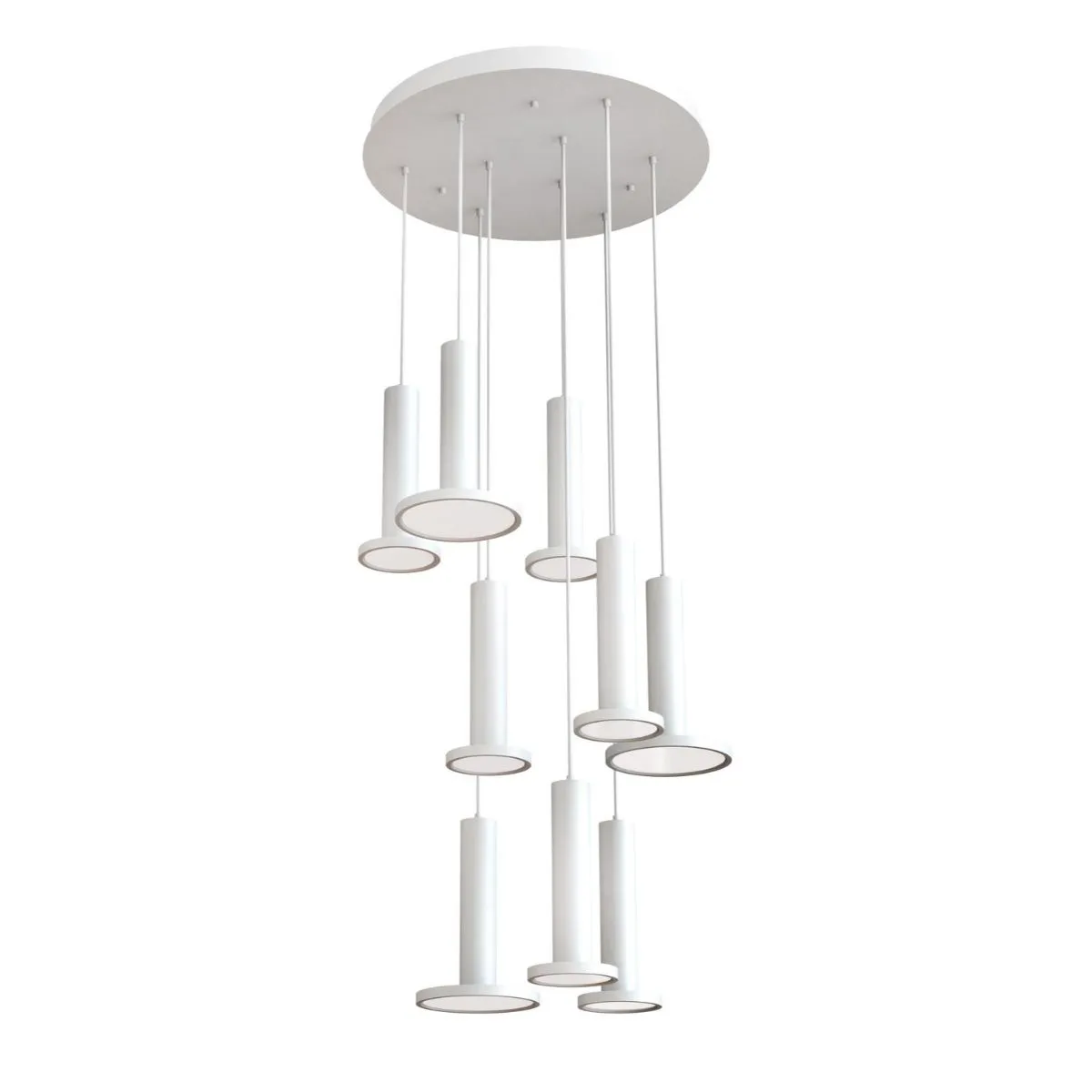 Luna 24 in. 9 Lights LED Pendant Light White Finish