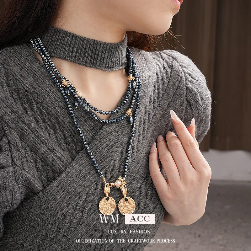 Luxurious Round Geometric Alloy Handmade Necklaces