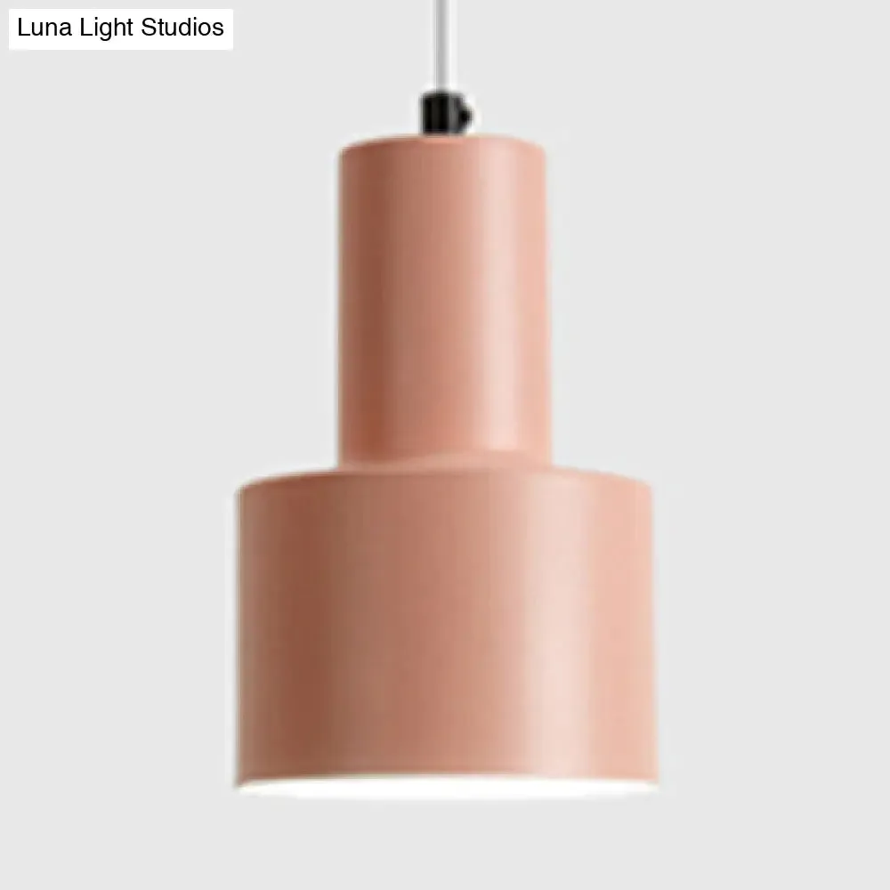 Macaron Loft Pendant Ceiling Light - Metallic Cylinder Design for Meeting Room