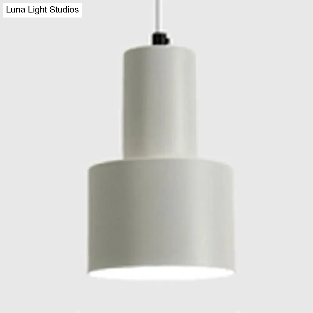 Macaron Loft Pendant Ceiling Light - Metallic Cylinder Design for Meeting Room