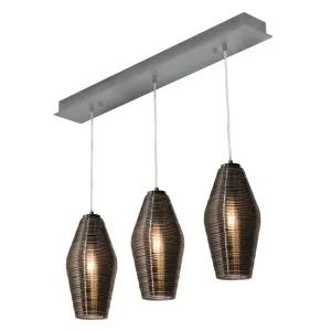 Mila 36 in. 3 Lights Pendant Light Satin Nickel Finish