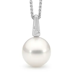 Modern Pearl & Diamond Pendant