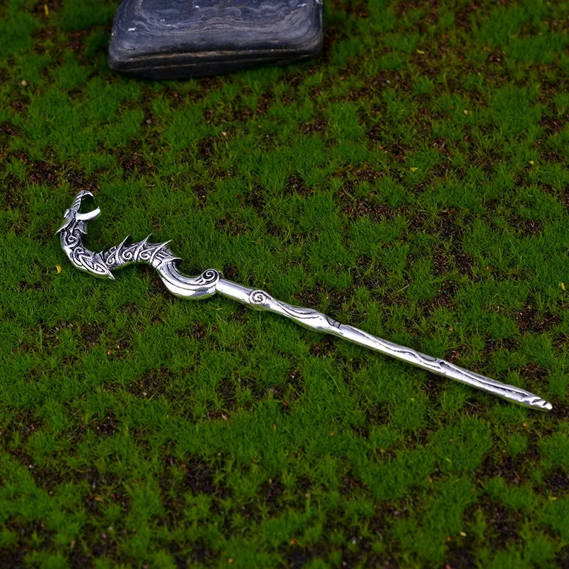 Mystic Dragon Hair Sticks - Silver Axe Sword Hair Accessories with Variants