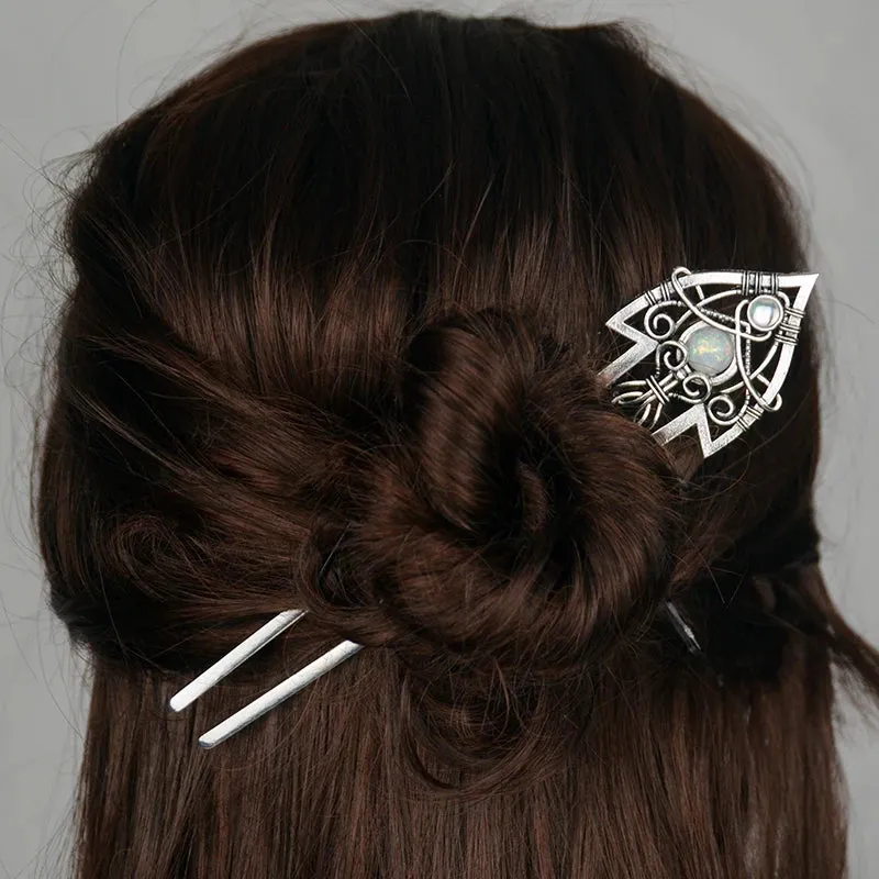 Mystic Dragon Hair Sticks - Silver Axe Sword Hair Accessories with Variants