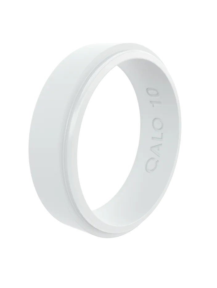 Narrow Polished Step Edge Silicone Ring