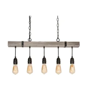 Noah 30 in. 5 Lights Pendant Light Gray Finish