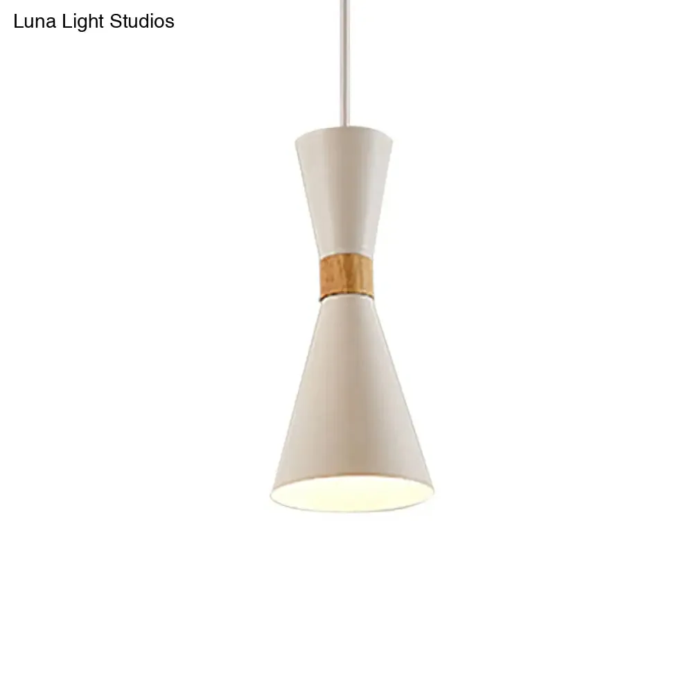 Nordic Metal Hourglass Mini Pendant Light for Living Room and Hallway - 1 Light Hanging Lamp