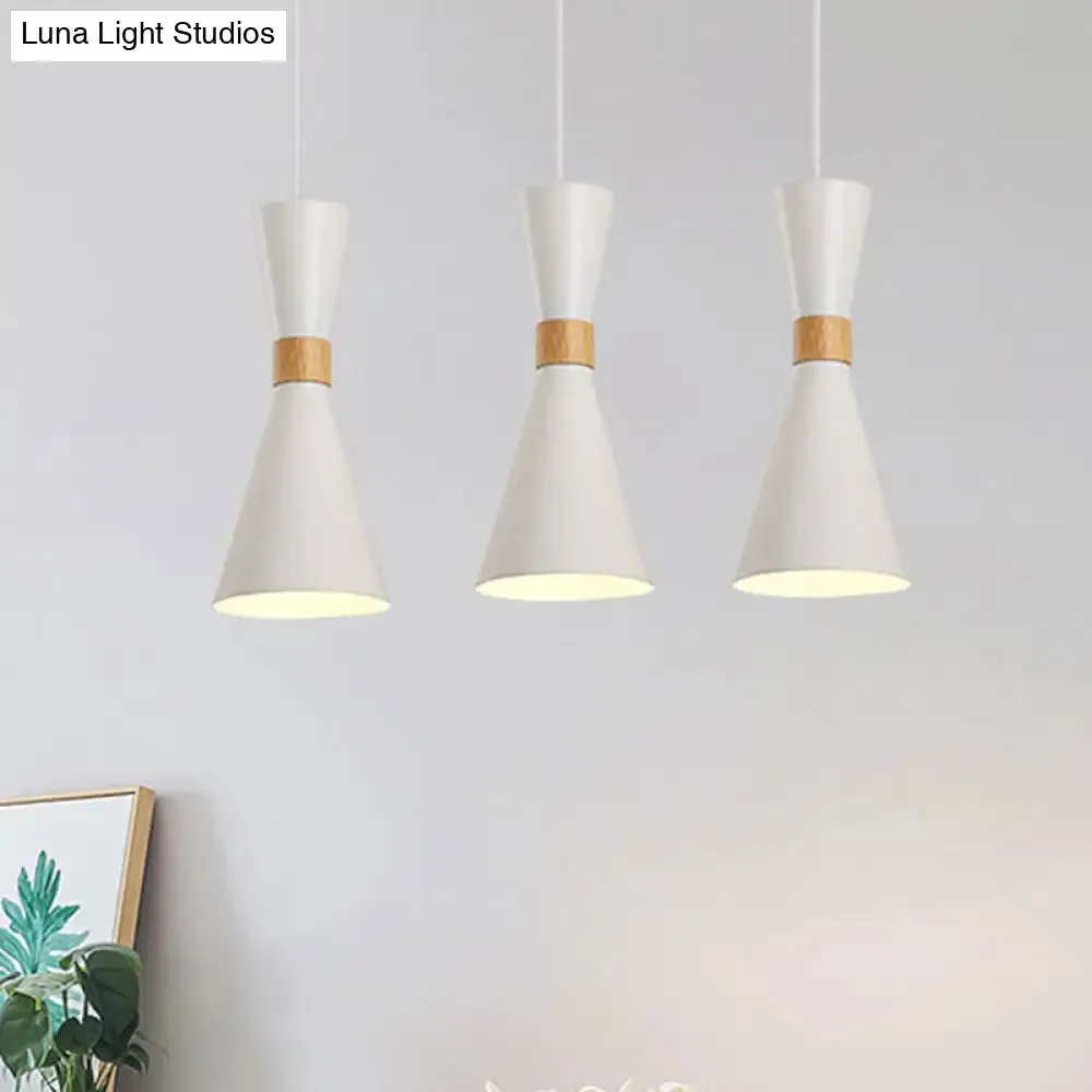 Nordic Metal Hourglass Mini Pendant Light for Living Room and Hallway - 1 Light Hanging Lamp