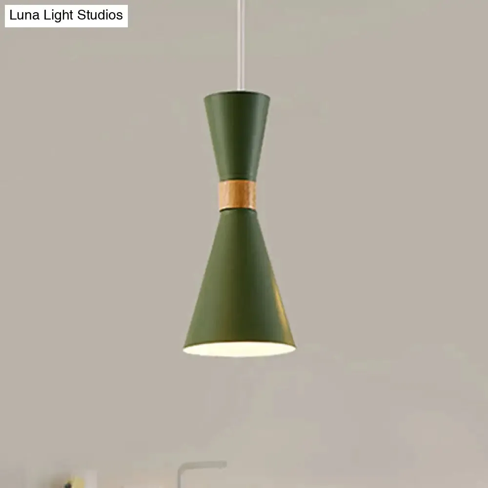 Nordic Metal Hourglass Mini Pendant Light for Living Room and Hallway - 1 Light Hanging Lamp