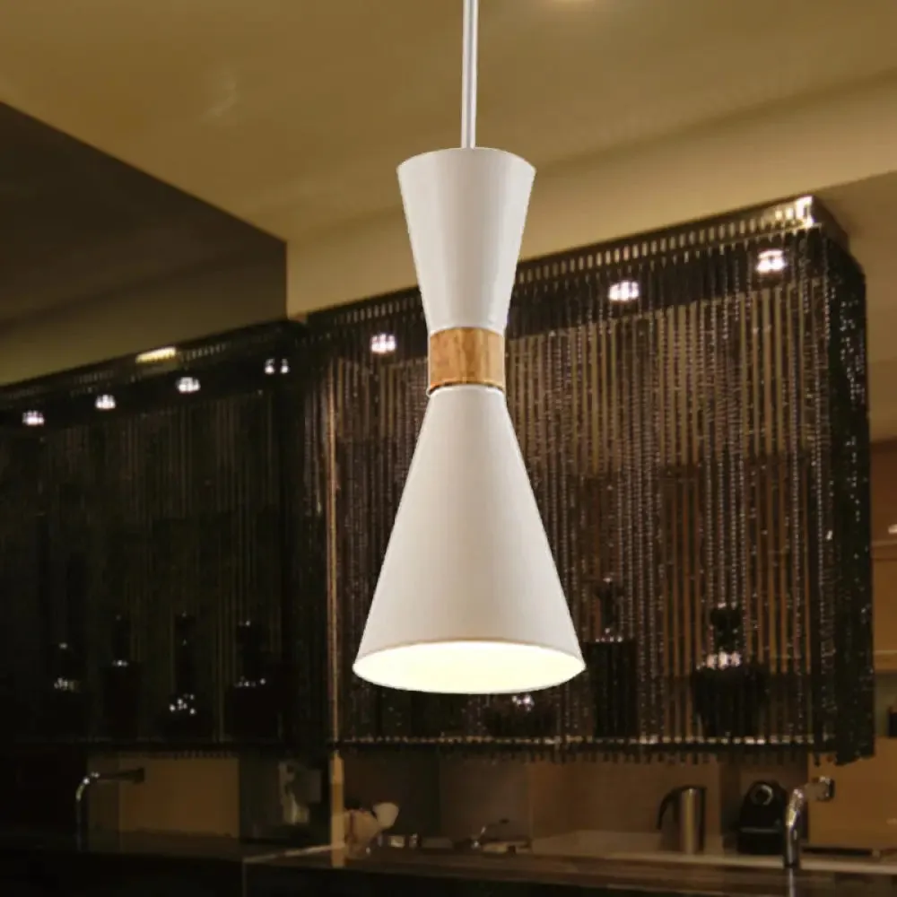 Nordic Metal Hourglass Mini Pendant Light for Living Room and Hallway - 1 Light Hanging Lamp