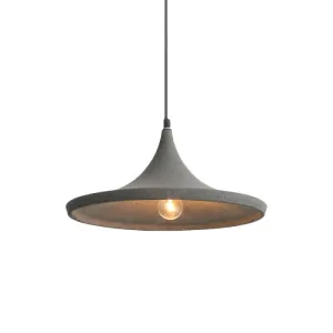 Nordic Style Cone Shade Pendant Light in Grey Cement - Hanging Ceiling Lamp (1-Light)