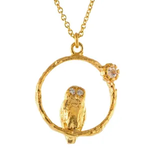 Owl Necklace with Diamonds