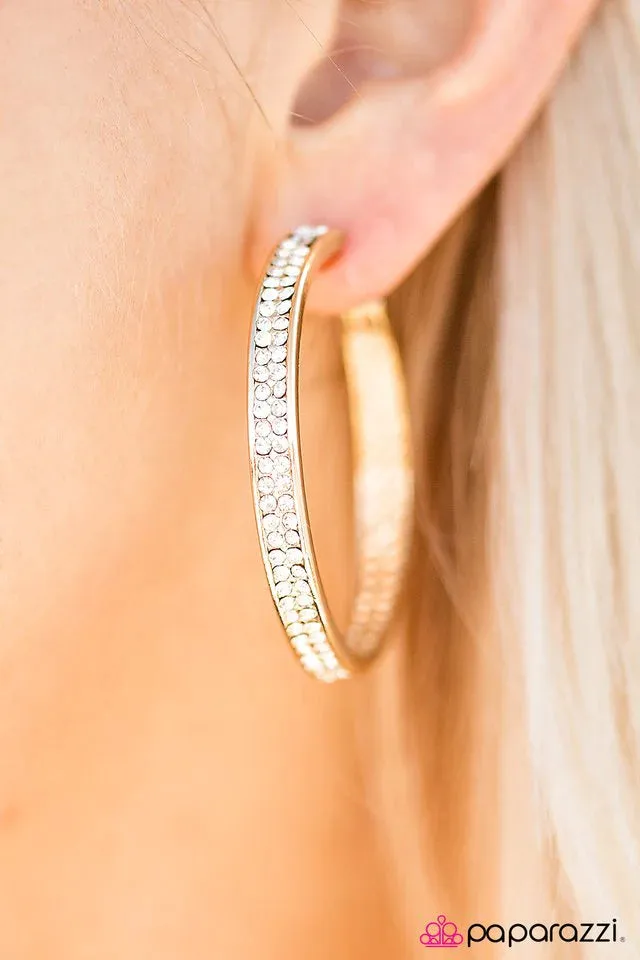 Paparazzi Earring ~ Presumed GLITZY - Gold