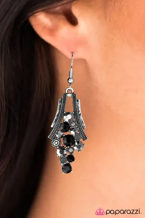 Paparazzi Earring ~ Starlight Samba - Black