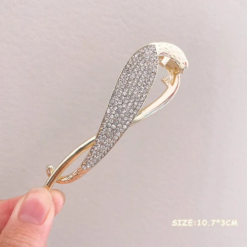 Pearl Crystal Metal Hair Claw