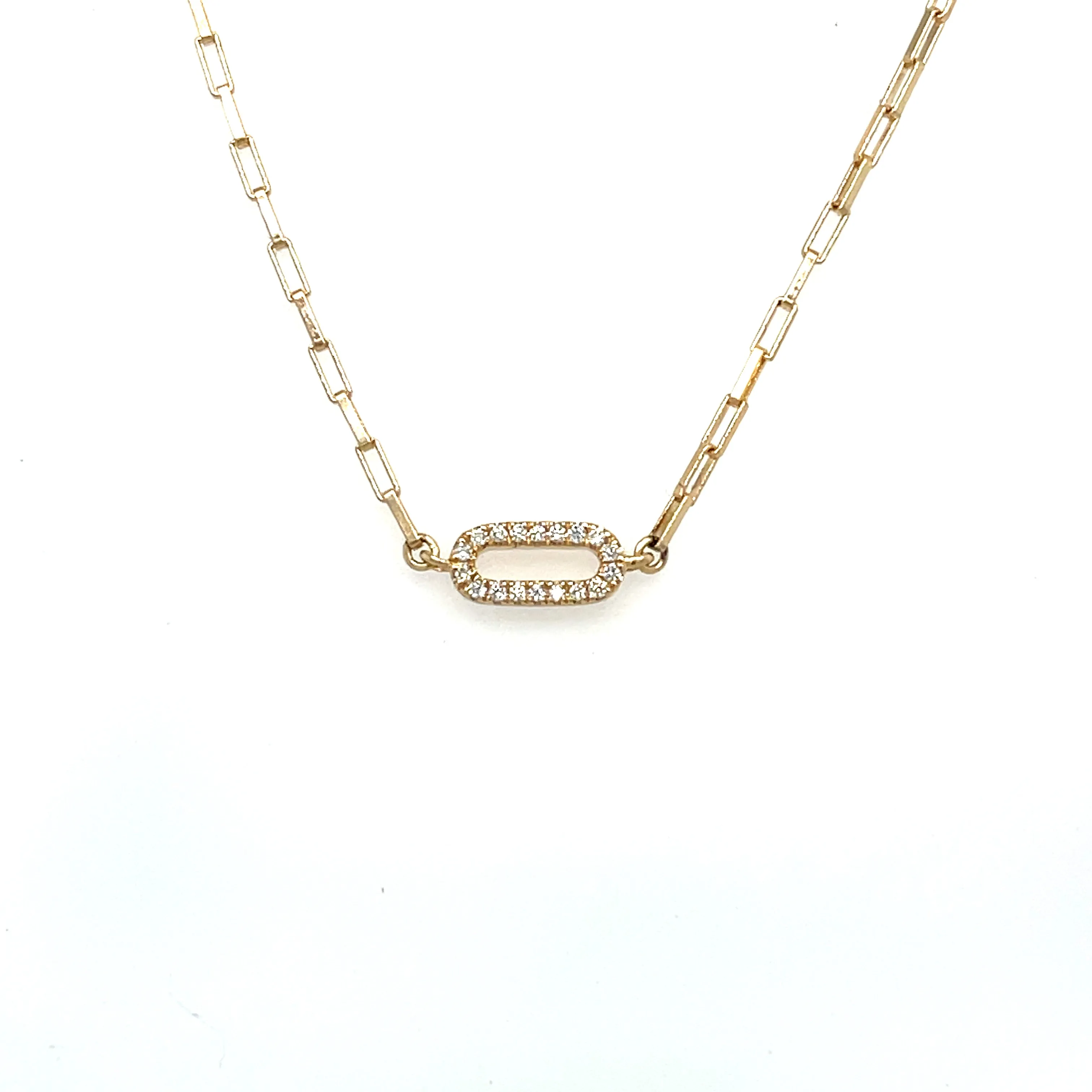 Petite Diamond Paperclip Necklace