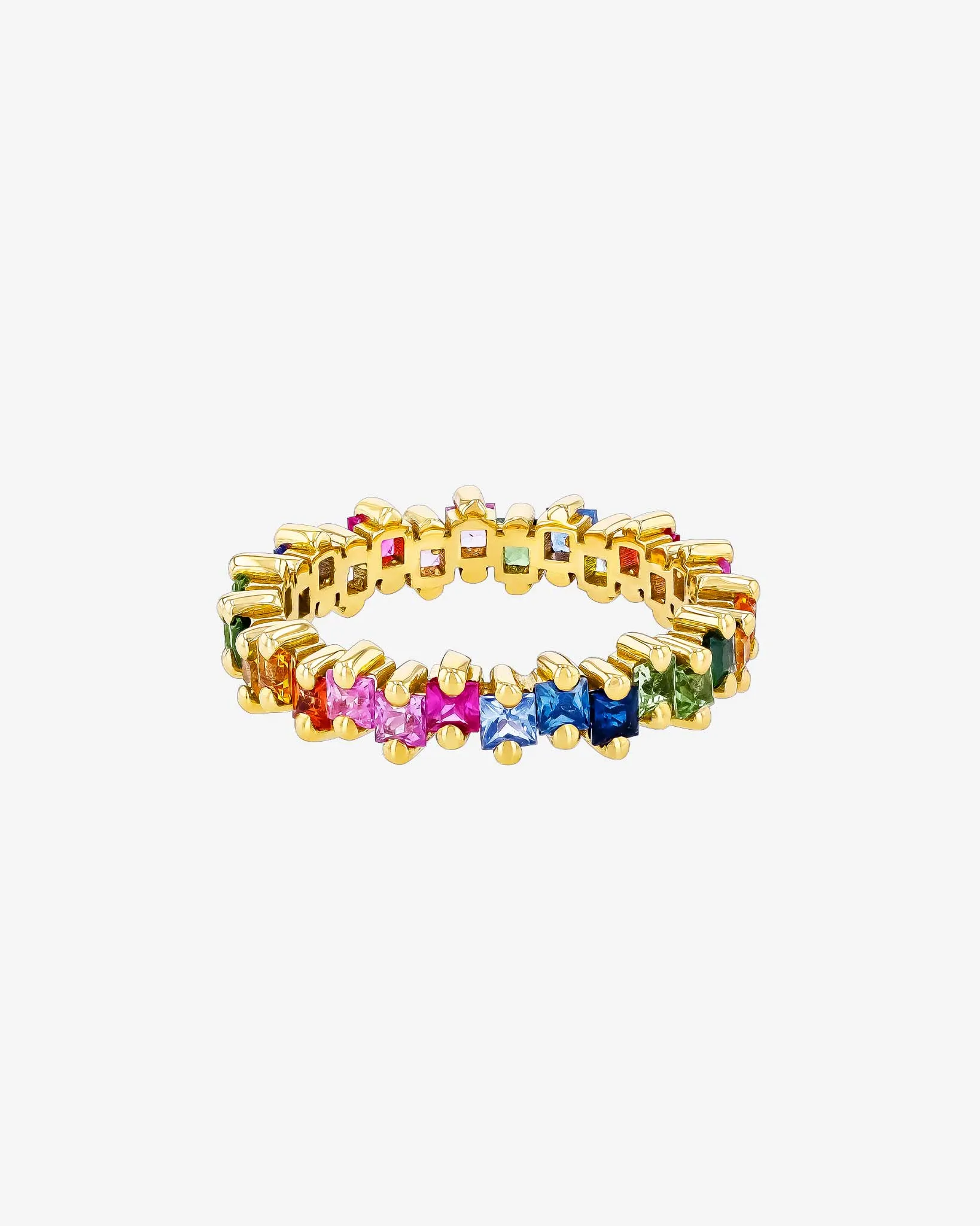 Princess Midi Rainbow Sapphire Eternity Band