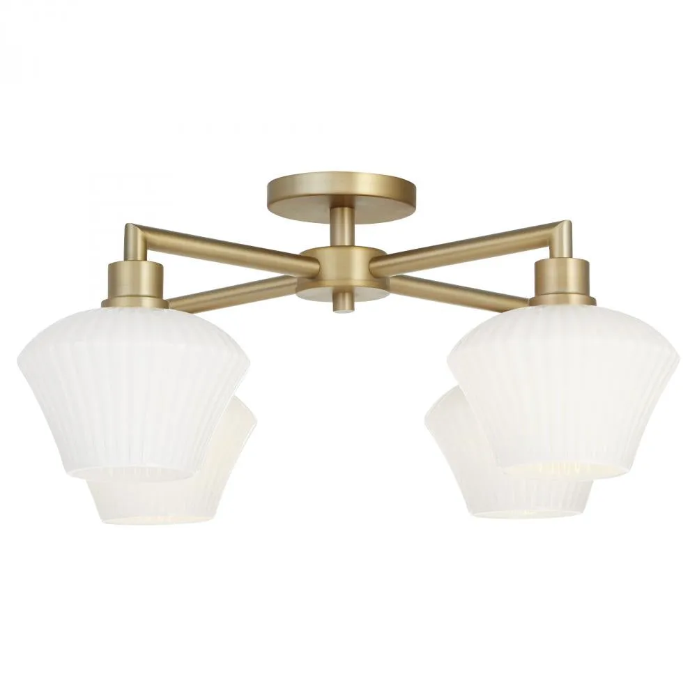 Quorum International BELLEVIEW 3221-26-80 Flush Mount Contemporary - Aged Brass