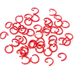 Red Colored Jump Rings (70 pieces)