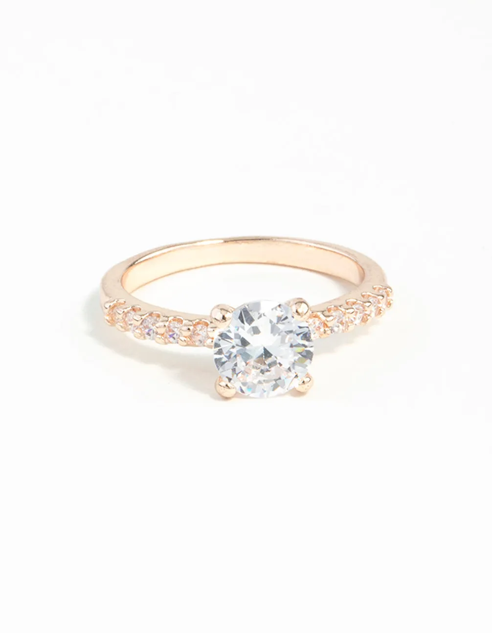 Rose Gold Diamante Engagement Ring