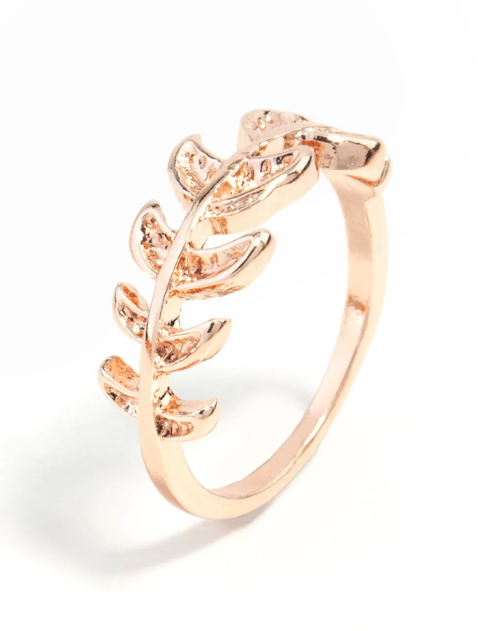 Rose Gold Leaf Band Ring