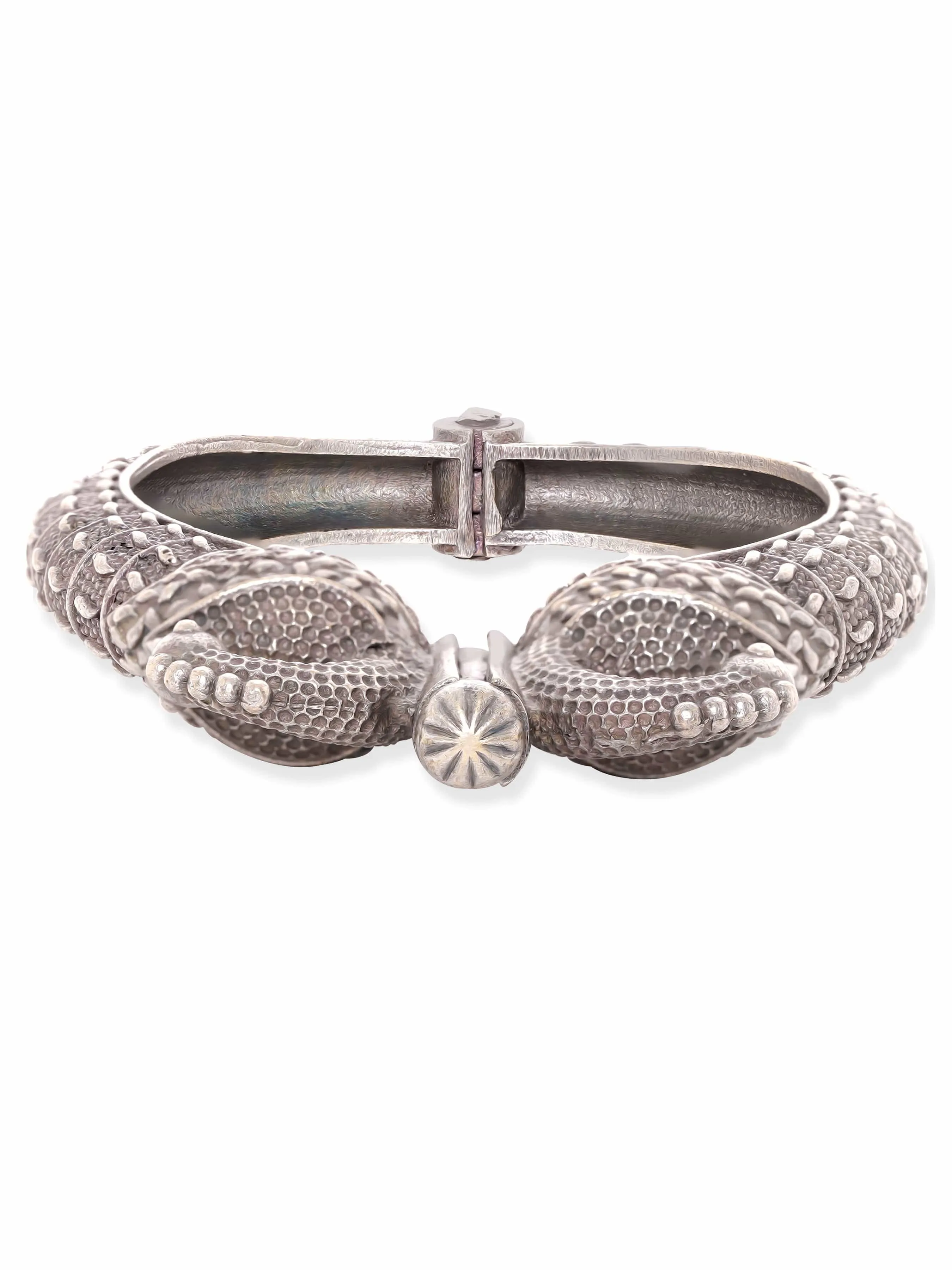 Rubans Majestic Peacock Oxidized Silver Plated Kada Bracelet