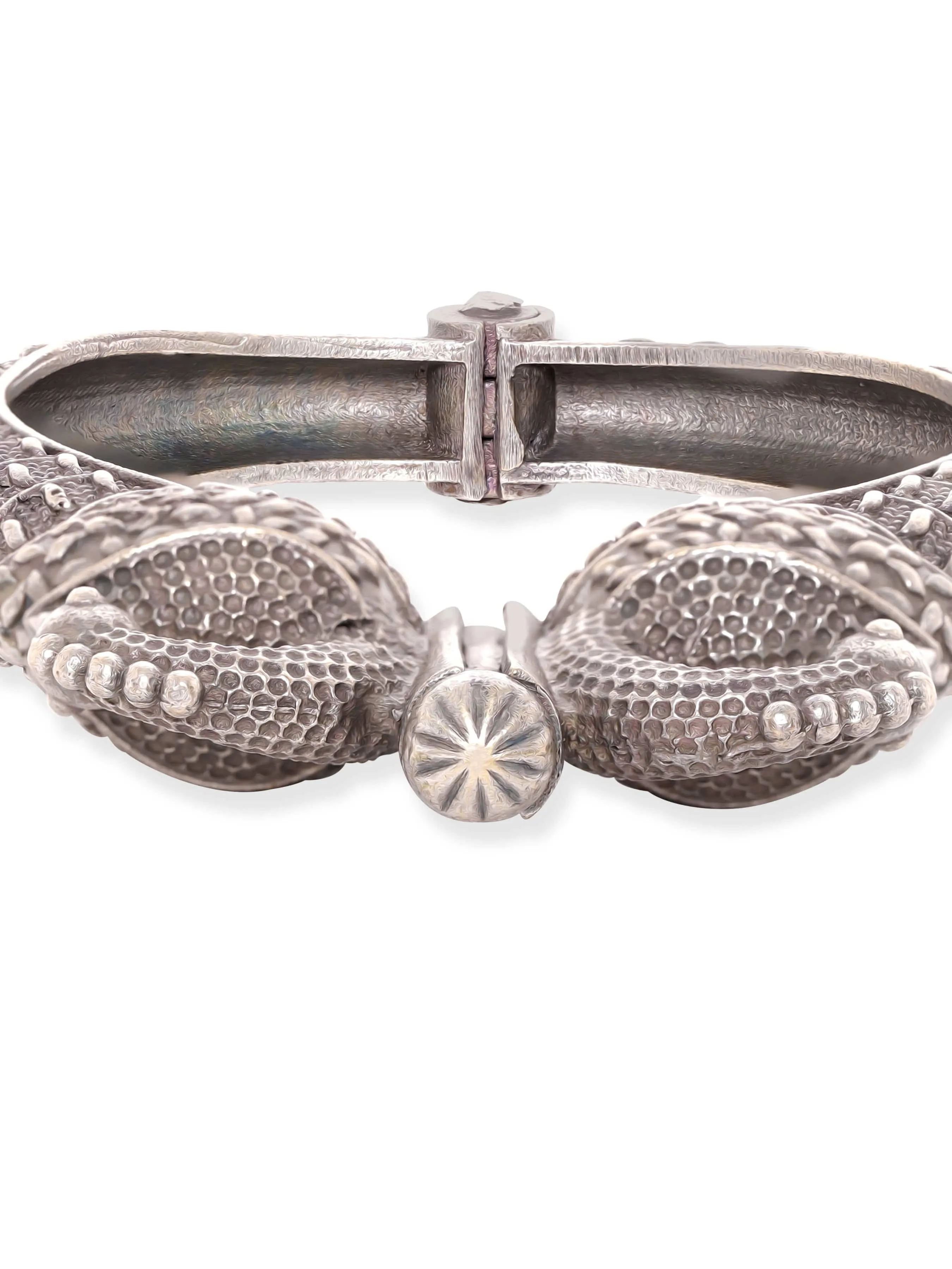 Rubans Majestic Peacock Oxidized Silver Plated Kada Bracelet